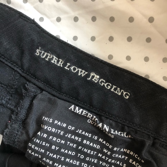 American Eagle super low rise black jeans size 6 - Picture 5 of 7